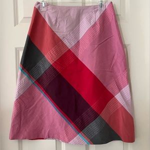 Isda & Co. mixed pattern skirt,  shades of pink, gray & blue boho size 6